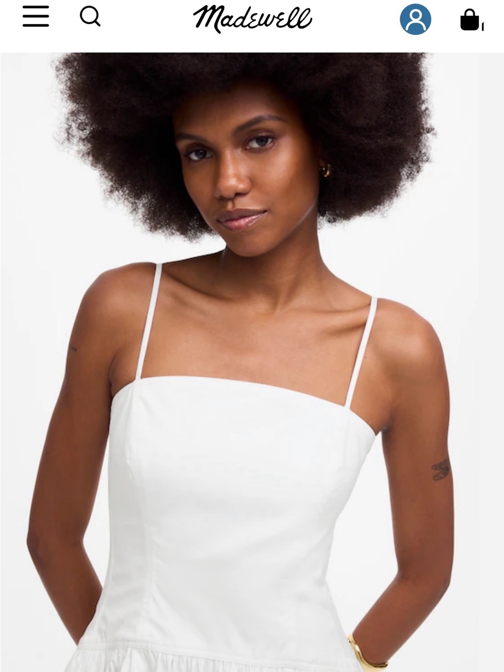 Madewell White Poplin Spaghetti-Strap Maxi Dress - Picture 3 of 6